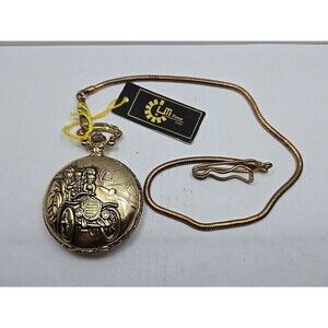 Vintage Unitron Quartz Gold Tone Pocket Watch Antique Car Hunter New Battery
